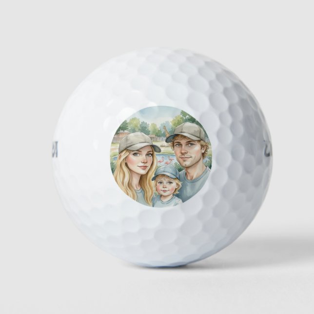 Familiengesicht individuell  golfball (Vorderseite)