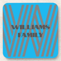 FAMILIENGIFT MINT GREEN GRAY MONOGRAM UNTERSETZER