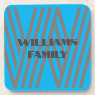 FAMILIENGIFT MINT GREEN GRAY MONOGRAM UNTERSETZER