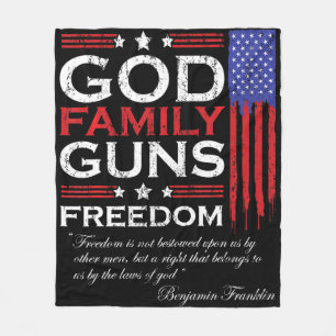 FAMILIENGOTT-GUNS UND FREEDOM-CHRISTLICHER MAGA-TR FLEECEDECKE