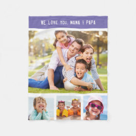 Familiengroßeltern Day Multi-Foto Lila Fleecedecke