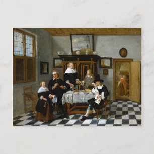 Familiengruppe Quiringh Gerritsz van Brekelenkam Postkarte