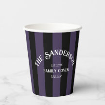 Familienhaube Crew Lila Schwarzer Streifen Hallowe