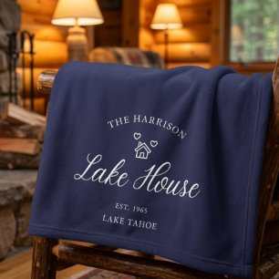 Familienhaus am See, individuelle Küsten-Dekoratio Fleecedecke