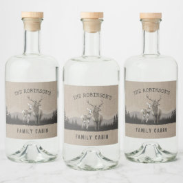 Familienhaus Hirschbaumwald Burlap Labels Alkoholflaschenetikett