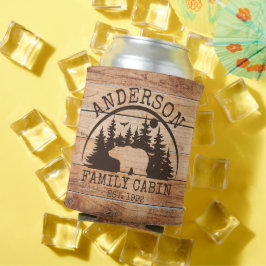 Familienhaus Name Personalisiert rustikale Holzart Dosenkühler