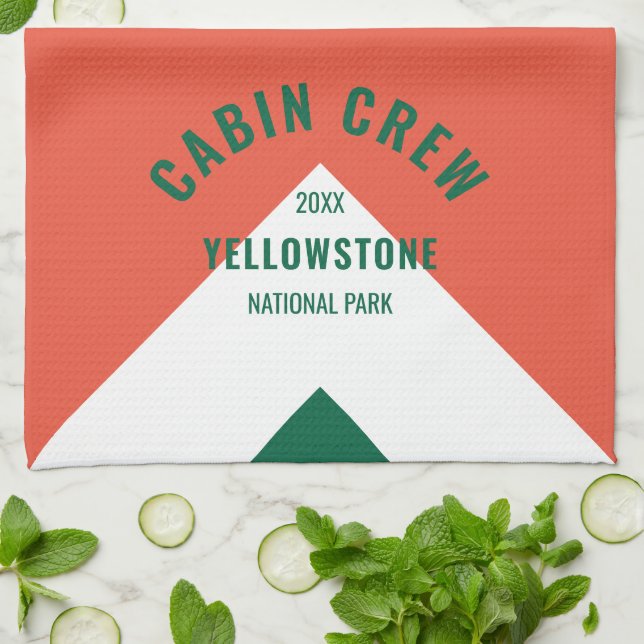 Familienhaus Personalisierter Name Roter grüner Re Geschirrtuch (Gefaltet)