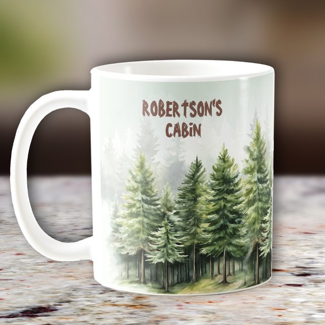 Familienhaus Pinewood Forest Green Kaffeetasse (Family Cabin Pinewood Forest Green Coffee Mug)