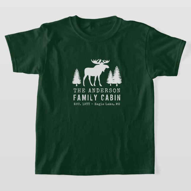Familienhaus Rustikale Elchenkiefern Silhouette T-Shirt (Ablage )