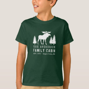 Familienhaus Rustikale Elchenkiefern Silhouette T-Shirt