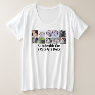 Familienhaustier-Fotocollage Große Größe T-Shirt