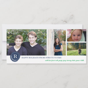 Familieninitial Feiertagskarte