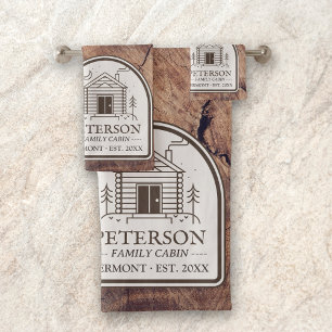 Familienkabine Rustikale Holzdekoration Personalis Badhandtuch Set