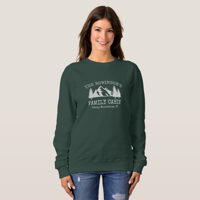 Familienkabine Weißer Baumbestand Design Sweatshirt (Vorne ganz)