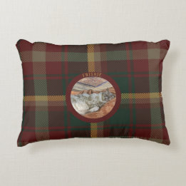 Familienkatze Ahornblatt-Tartan-Bett anpassen Dekokissen