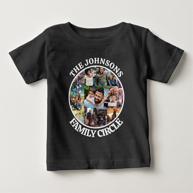 Familienkreis | Personalisierte einzigartige FotoC Baby T-shirt (Vorderseite)
