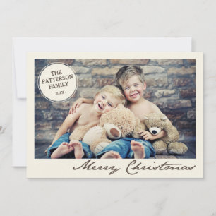 Familienkreis Vintage Frohe Weihnachten Fotokarte