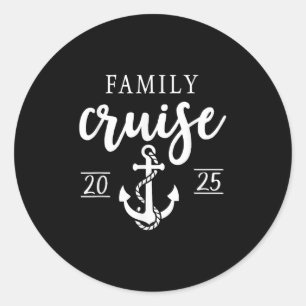 Familienkreuzfahrt 2025 Familienurlaub passend für Runder Aufkleber