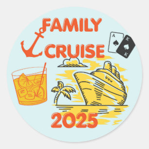 Familienkreuzfahrt 2025 runder aufkleber