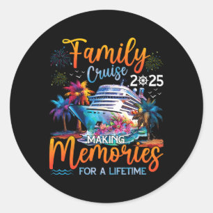 Familienkreuzfahrt 2025 Shirts Erinnerungen für ei Runder Aufkleber