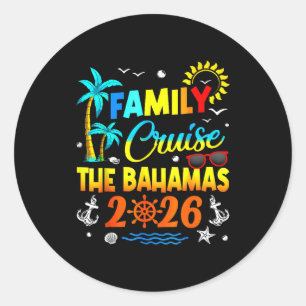 Familienkreuzfahrt Bahamas 2026 Sommer Matching Va Runder Aufkleber