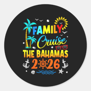 Familienkreuzfahrt Bahamas 2026 Sommer Matching Va Runder Aufkleber