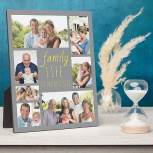 Familienleben 7 Bild Grau und Gelb Foto Fotoplatte
