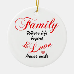Familienleben und Liebe Keramik Ornament