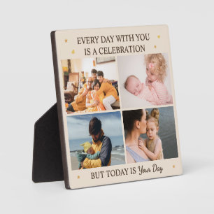 Familienliebe – 4-Foto-Sohn-und-Tochter-Tag-Plaket Fotoplatte