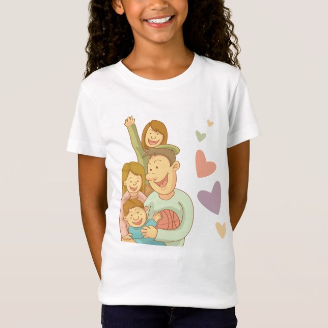 Familienliebe Mädchen T-Shirt (Vorderseite)