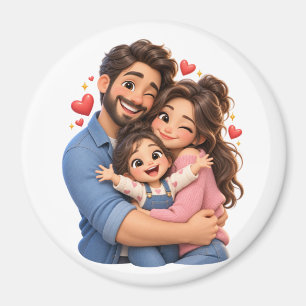 Familienliebe – Süße 3D-Cartoon-Magnete Magnet