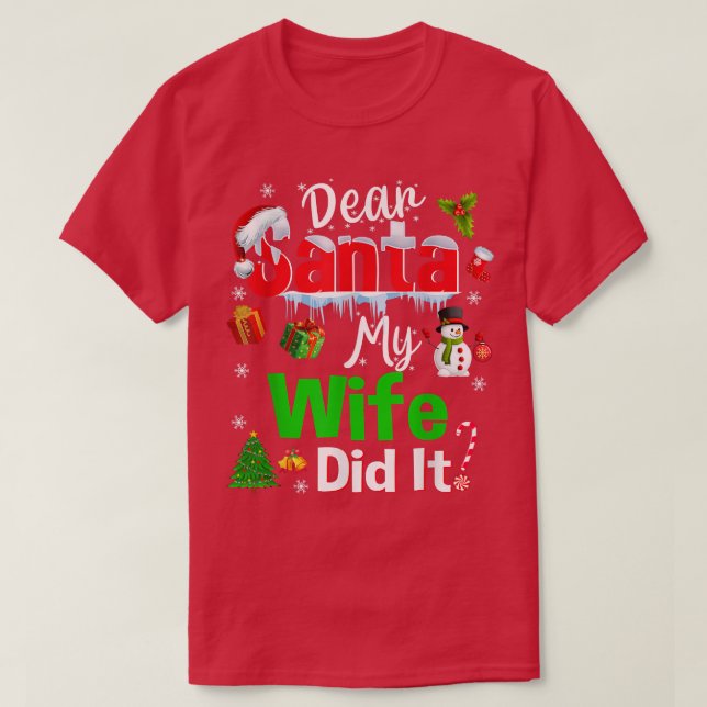 Familienliebhaber Weihnachten Meine Ehefrau Weihna T-Shirt (Design vorne)