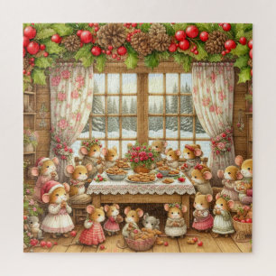 Familienmädchen zu Weihnachten Puzzle