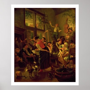 Familienmahlzeit (Öl auf Leinwand) Poster