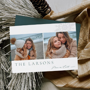Familienmarquee Weltfrieden Zwei Fotos Feiertagskarte