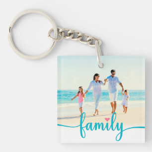 Familienmaßgeschneiderte Fotografie/Farben Schlüsselanhänger