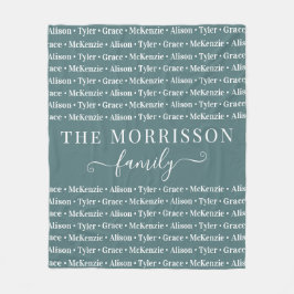 Familienmitglied benennt Muster Modernes, trendige Fleecedecke