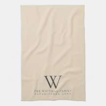 Familienmongram, elegante Cream Slate Gray Küche