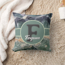 Familienmonogramm Grün Lila Edelstein Initiale