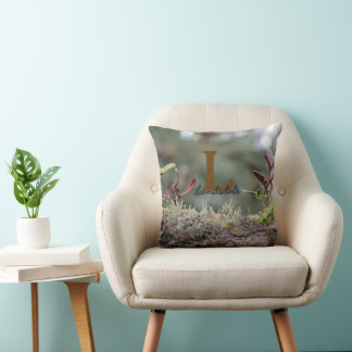 Familienmonogramm Name Anfangsbuchstabe Natur Foto Kissen