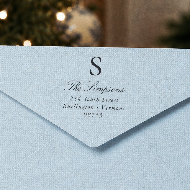 Familienmonogramm-Rücksendeadresse Adresse Permastempel (Von Creator hochgeladen)