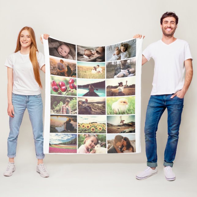 Familienmosaik Foto Fleecedecke (Beispiel)