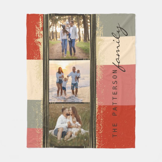 Familienname 3 Fotomaterial Rustikale Abstrakt Fleecedecke (Vorderseite)