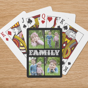 Familienname 4 Foto-Collage Benutzerdefinierte Far Spielkarten