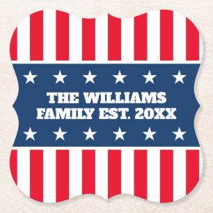 Familienname 4. Juli Party Feier Untersetzer