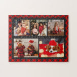 Familienname 5 FotoCollage Rot Kariert Moderne Puzzle<br><div class="desc">Familienname 5 Foto Collage Red Kariert Modern Jigsaw Puzzle bietet eine Foto-Collage von fünf Ihrer Lieblings-Fotos mit Ihrem personalisierten Familiennamen in elegantem, weißem Drehbuch auf einem karierten Hintergrund. Personalisieren Sie den Text durch Bearbeiten in den bereitgestellten Textfeldern. Perfektes Geschenk zum Geburtstag, Weihnachten, Muttertag, Vatertag, Großeltern, Schwesterchen, Cousins, besten Freunden und...</div>
