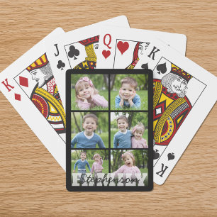 Familienname 6 Foto-Collage Benutzerdefinierte Far Spielkarten