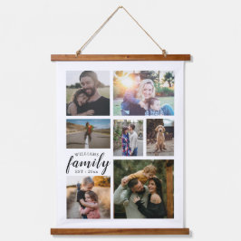 Familienname 7 Foto Collage Wood Wall Tapestes Wandteppich Mit Holzrahmen