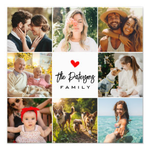 Familienname 8 Foto Collage Modernes, elegantes We