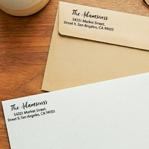 Familienname & Adresse   Fancy Rücksendeadresse Permastempel